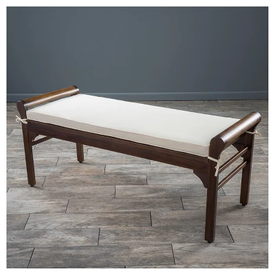 Nelson Wood Bench With Cushion Mahogany - Christopher Knight Home - Image 2