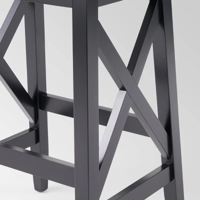 Set Of 2 Heffley Contemporary Farmhouse Wooden Counter Height Barstools Walnut/Black - Christopher Knight Home - Image 4