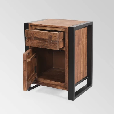 Guetlet Boho Cabinet Light Brown/Black - Christopher Knight Home - Image 2