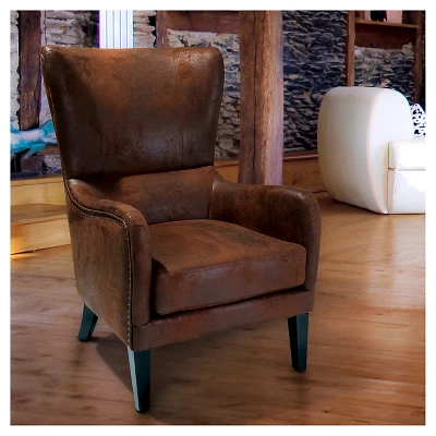 Lorenzo Studded Club Chair Brown - Christopher Knight Home - Image 3