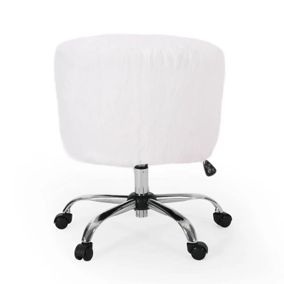 Syosset Modern Glam Swivel Office Chair White/Silver - Christopher Knight Home - Image 6