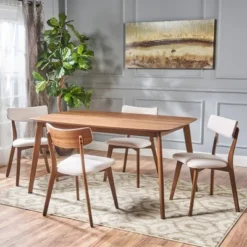 5pc Alma Mid Century Wood Dining Set - Christopher Knight Home