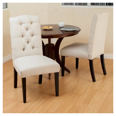 Set Of 2 Berlin Tufted Fabric Dining Chair Natural - Christopher Knight Home - Image 3