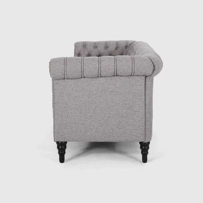 Barneyville Traditional Chesterfield Sofa Gray - Christopher Knight Home - Image 3