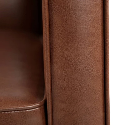 Mervynn Mid-Century Modern Button Tufted Recliner Cognac Brown/Dark Espresso - Christopher Knight Home - Image 7