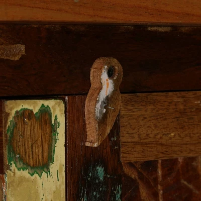 Greenler Boho Handcrafted 2 Door Wood Sideboard Natural/Multi Colored - Christopher Knight Home - Image 8