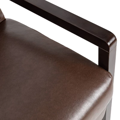 Fernhill Mid Century Modern Faux Leather Upholstered Pushback Recliner Dark Brown/Dark Espresso - Christopher Knight Home - Image 7