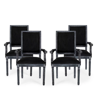 Set Of 4 Maria French Country Wood Upholstered Dining Chairs - Christopher Knight Home - Image 12