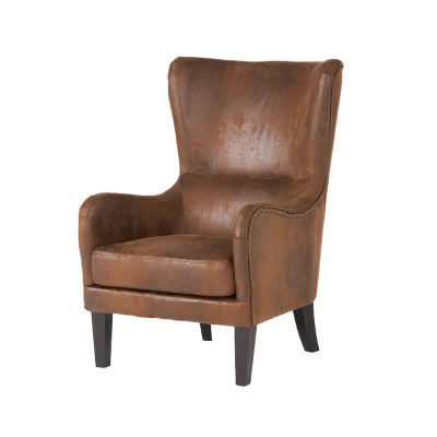 Lorenzo Studded Club Chair Brown - Christopher Knight Home - Image 4
