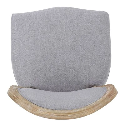 Set Of 4 Phinnaeus French Country Fabric Dining Chairs Light Gray/Natural - Christopher Knight Home - Image 5