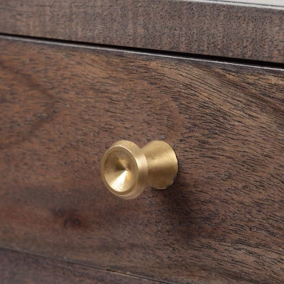 Bucyrus Rustic Glam Handcrafted Acacia Wood C Shaped Side Table Dark Brown/Gold - Christopher Knight Home - Image 7