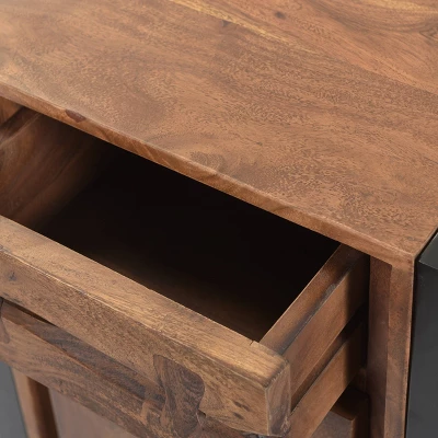 Guetlet Boho Cabinet Light Brown/Black - Christopher Knight Home - Image 4