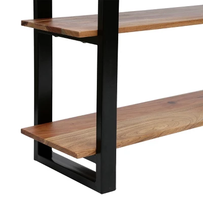 Rooker Handcrafted Modern Industrial Acacia Wood Media Console Table Natural/Black - Christopher Knight Home - Image 5