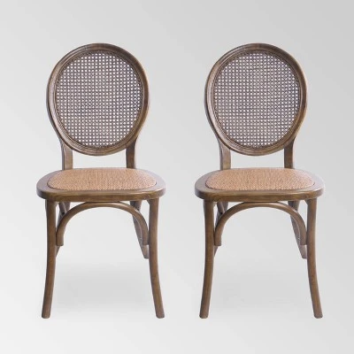 Set Of 2 Chittenden Rattan Dining Chair - Christopher Knight Home - Image 6