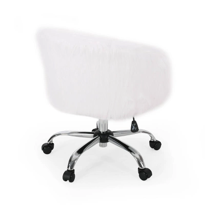 Syosset Modern Glam Swivel Office Chair White/Silver - Christopher Knight Home - Image 3