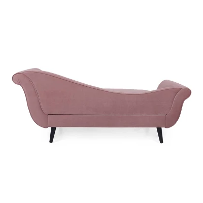 Calvert Contemporary Scroll Arms Velvet Chaise Lounge - Christopher Knight Home - Image 4