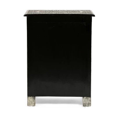 Deschutes Handcrafted Boho 3 Drawer Nightstand Silver - Christopher Knight Home - Image 5
