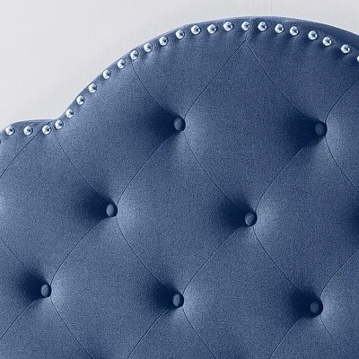 Queen Cordeaux Fully-Upholstered Bed Navy Blue - Christopher Knight Home - Image 2