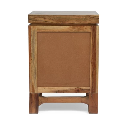 Set Of 2 Wadley Boho Handcrafted Acacia Wood Nightstands Natural - Christopher Knight Home - Image 4