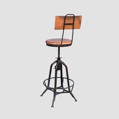 Clarkson Modern Industrial Adjustable Barstool Natural/Black - Christopher Knight Home - Image 2