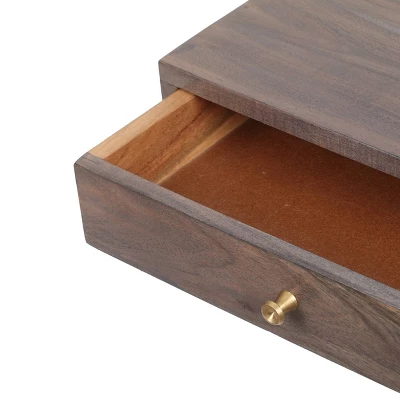 Bucyrus Rustic Glam Handcrafted Acacia Wood C Shaped Side Table Dark Brown/Gold - Christopher Knight Home - Image 8