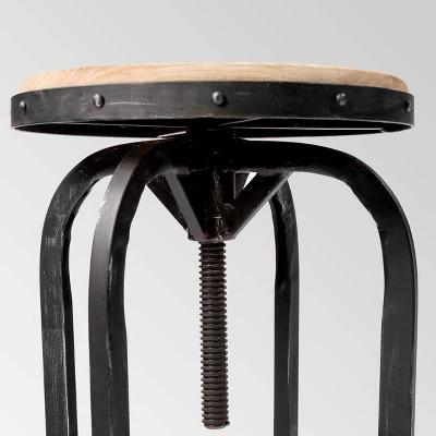 Set Of 2 Farmdale Industrial Adjustable Swivel Barstool Tan - Christopher Knight Home - Image 2