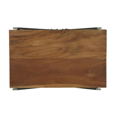 Oxbow Modern Industrial Handcrafted Wood Side Table Light Walnut/Gray - Christopher Knight Home - Image 3