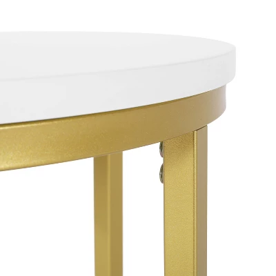 Ingersol Modern Glam C Shaped End Table White/Gold - Christopher Knight Home - Image 5