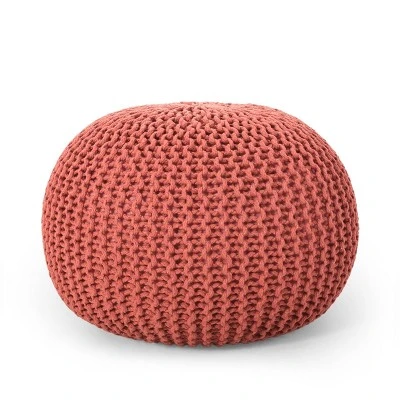 Nahunta Modern Knitted Cotton Round Pouf - Christopher Knight Home - Image 10