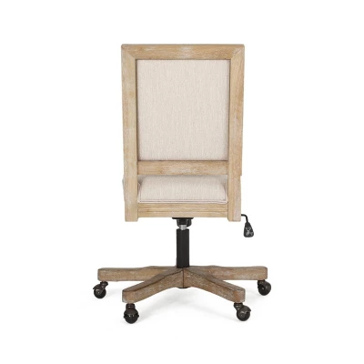 Sandine Rustic Upholstered Swivel Office Chair - Christopher Knight Home - Image 5