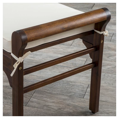 Nelson Wood Bench With Cushion Mahogany - Christopher Knight Home - Image 3