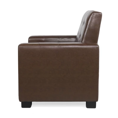 Craigue Contemporary Tufted Faux Leather Pushback Recliner - Christopher Knight Home - Image 2
