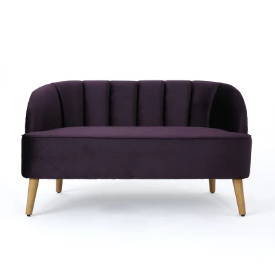 Amaia Modern New Velvet Settee - Christopher Knight Home - Image 5