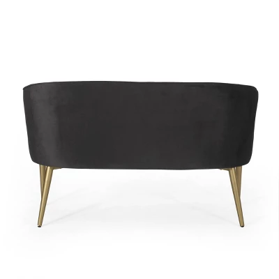 Brayer Modern Glam Tufted Velvet Loveseat - Christopher Knight Home - Image 4