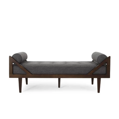 Rayle Contemporary Tufted Chaise Lounge With Rolled Accent Pillows - Christopher Knight Home - Image 9