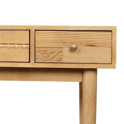 Warthen Boho Handcrafted 4 Drawer Console Table Natural - Christopher Knight Home - Image 7