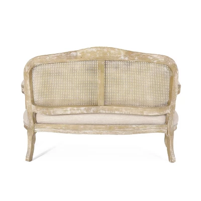 Saley French Country Wood And Cane Loveseat - Christopher Knight Home - Image 5