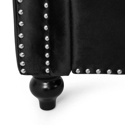 Brinkhaven Modern Glam Tufted Velvet Loveseat With Nailhead Trim - Christopher Knight Home - Image 8