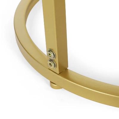 Ingersol Modern Glam C Shaped End Table White/Gold - Christopher Knight Home - Image 4