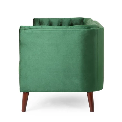 Holasek Contemporary Velvet Upholstered Tufted Loveseat - Christopher Knight Home - Image 3