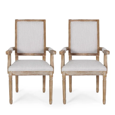 Set Of 2 Maria French Country Wood Upholstered Dining Chairs - Christopher Knight Home - Image 15
