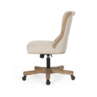 Coulee Contemporary Fabric Upholstered Roll Back Swivel Office Chair - Christopher Knight Home - Image 3