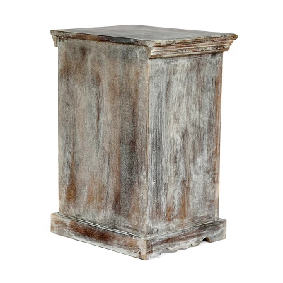 Tijeras Handcrafted Boho Mango Wood Nightstand Distressed White - Christopher Knight Home - Image 3