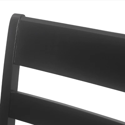 2pc Benner Farmhouse Upholstered Wood Counter Height Barstools Black - Christopher Knight Home - Image 8