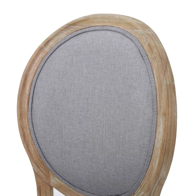 Set Of 4 Phinnaeus French Country Fabric Dining Chairs Light Gray/Natural - Christopher Knight Home - Image 7