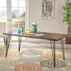 70.5" Chana Industrial Live Edge Rectangular Dining Table Natural - Christopher Knight Home