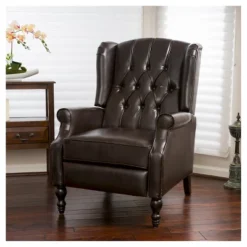 Walter Brown Bonded Leather Recliner Club Chair - Christopher Knight Home