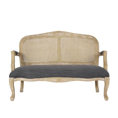 Saley French Country Wood And Cane Loveseat - Christopher Knight Home - Image 11