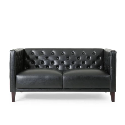 Rockney Contemporary Upholstered Tufted Loveseat - Christopher Knight Home - Image 11