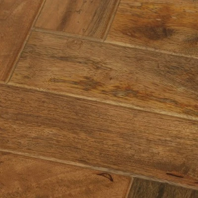 Villard Boho Handcrafted Mango Wood Parquet Side Table Natural Honey/Gray - Christopher Knight Home - Image 3